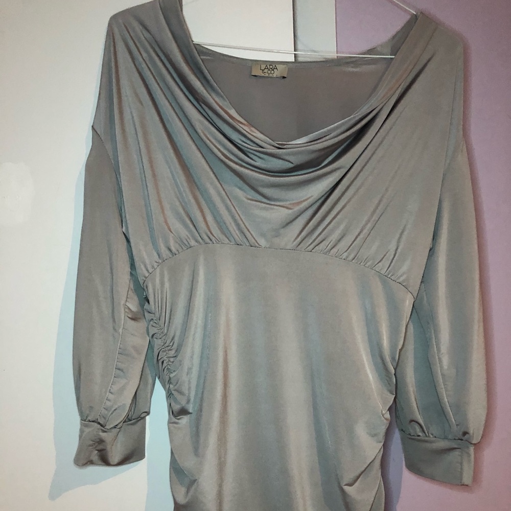 Silver blouse with 3/4 sleeve
